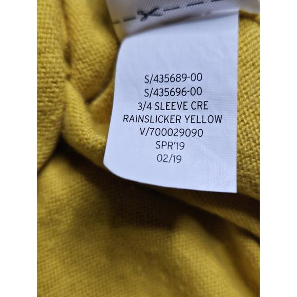 GAP Women’s Crew Neck 3/4 Sleeve 100% Cotton Yellow Sunshine Sweater Size Small - Picture 4 of 4